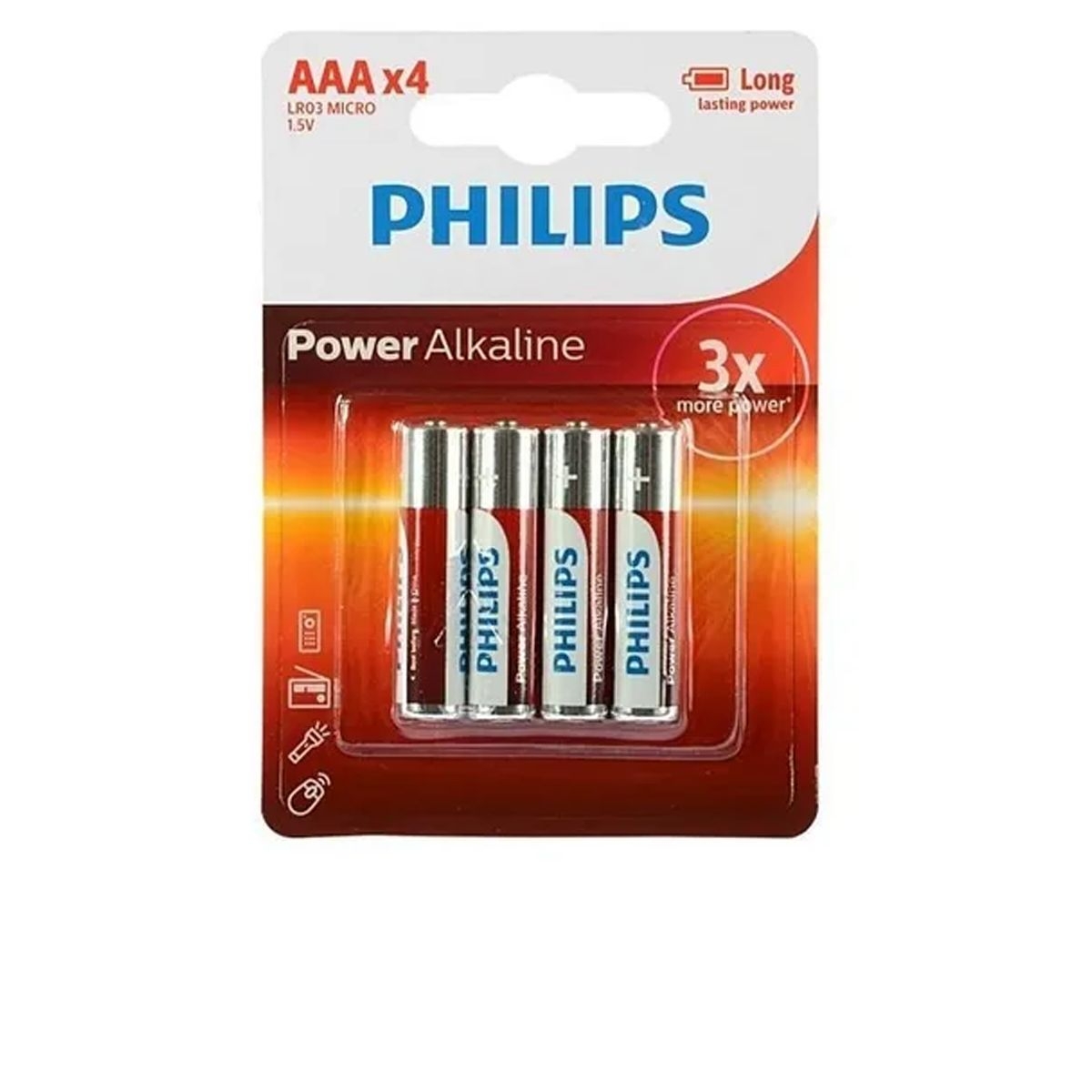 Pilha Alcalina Power AAA Philips LR03 Micro 1.5V