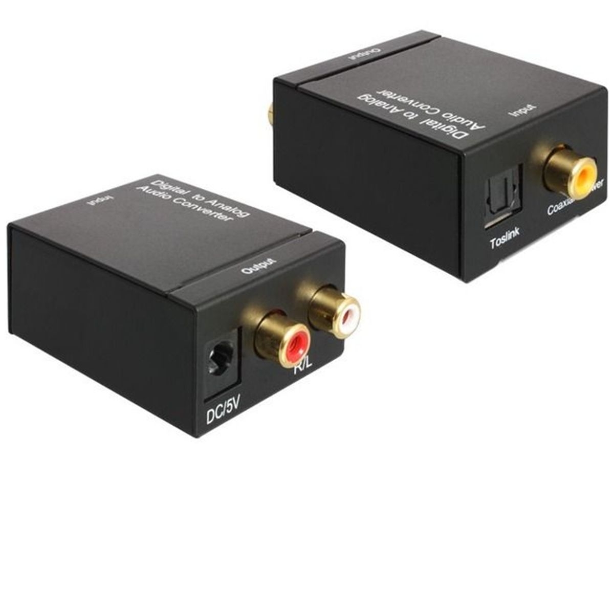 Conversor Óptico Digital Coaxial ou Toslink para Analógico Saída RCA